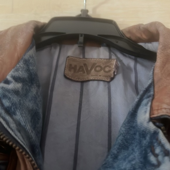 Cute Vintage Havoc Denim/jean leather distressed jacket - Picture 6 of 14